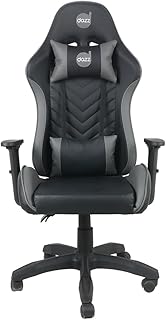 Cadeira Gamer Elite Pro Dazz – Reclinável 130°, Couro PU, Pistão Classe 4, Suporta 140 kg, Braços 1D, Almofadas Lombar e Pescoço, Base Nylon 50 mm – Preto e Cinza