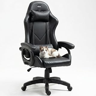 Cadeira Gamer DAZZ X-Rocker Preta, Almofadas Lombar e Cervical, Cadeira de Escritorio Ergonômica com Ajuste de Altura Encosto Reclinável e Mecanismo Borboleta para Jogos Home Office Estudos e Trabalho